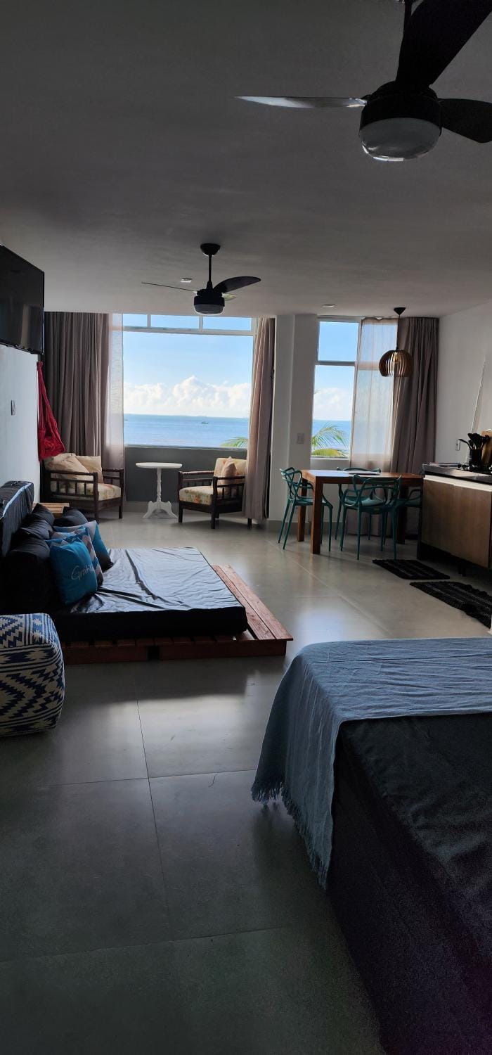 Natural landscape, View (from property/room), Balcony/Terrace, Living room, Photo of the whole room, Seating area, Dining area, Sea view