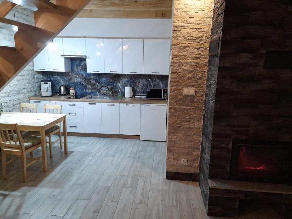Kitchen or kitchenette, Dining area, dishwasher, minibar, stove