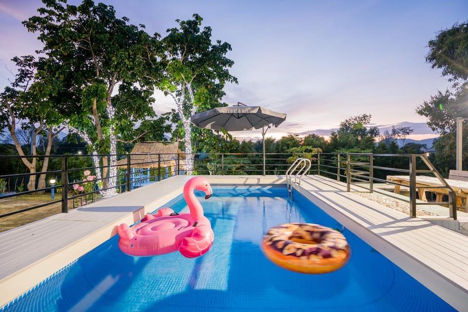 Natural landscape, Aqua park, Pool view, Swimming pool