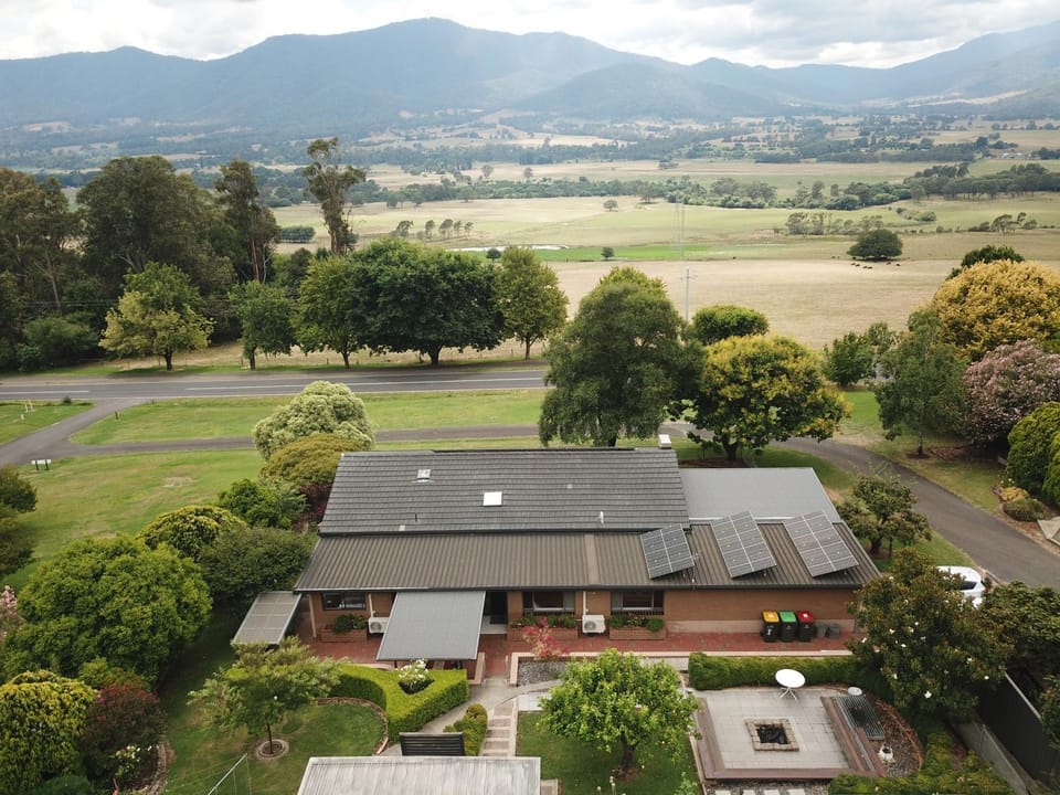 Property building, Natural landscape, Bird's eye view, Mountain view