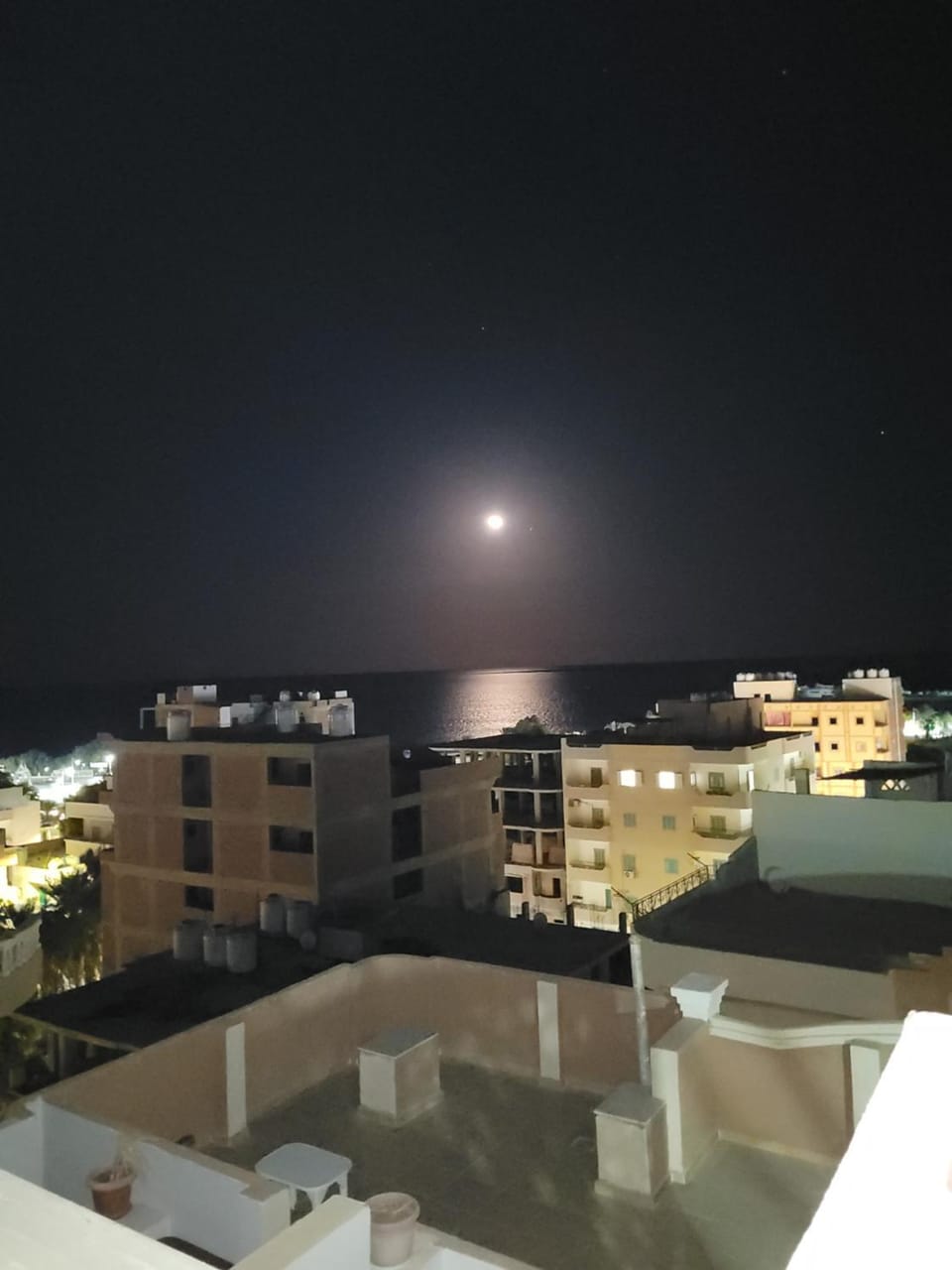 Night, Natural landscape, City view, Sea view