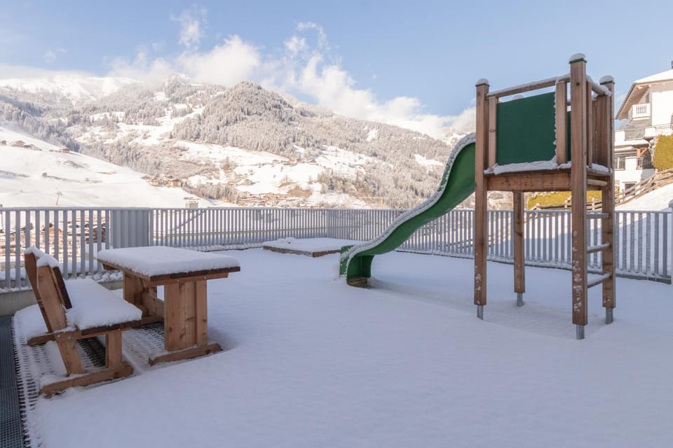 Winter, Children play ground, Mountain view