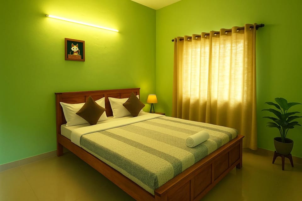 Bed, Bedroom, wardrobe, air conditioner