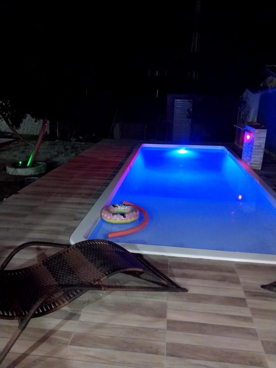Night, Pool view, sunbed