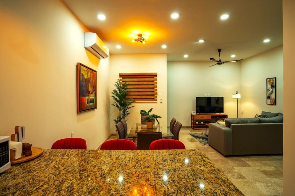 TV and multimedia, Living room, Seating area, Evening entertainment, fireplace, air conditioner