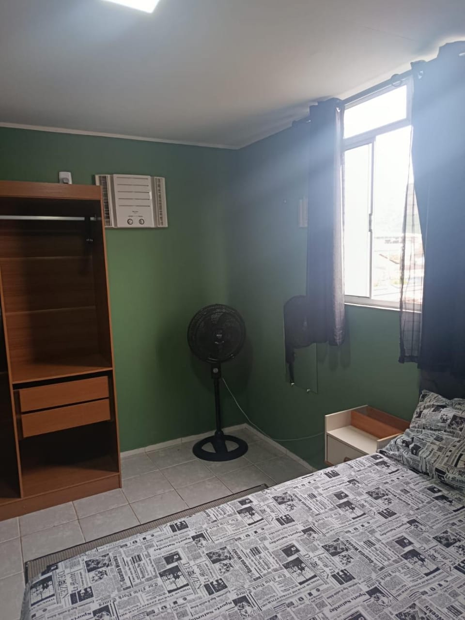 Bed, Photo of the whole room, Bedroom, wardrobe, air conditioner