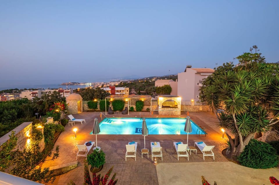 Property building, Day, Natural landscape, Pool view, Swimming pool, sunbed