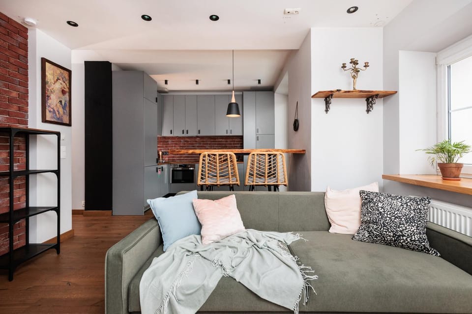 Kitchen or kitchenette, Living room, Photo of the whole room, Seating area