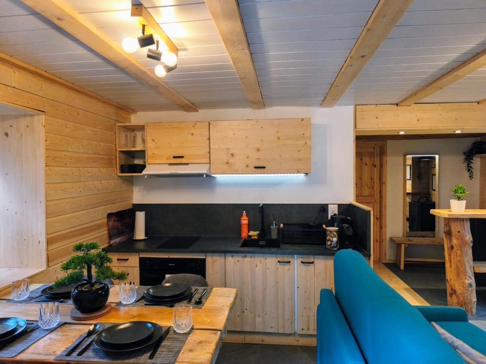 Kitchen or kitchenette, Dining area, stove