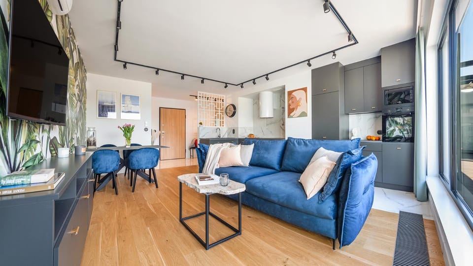 Kitchen or kitchenette, Living room, Seating area