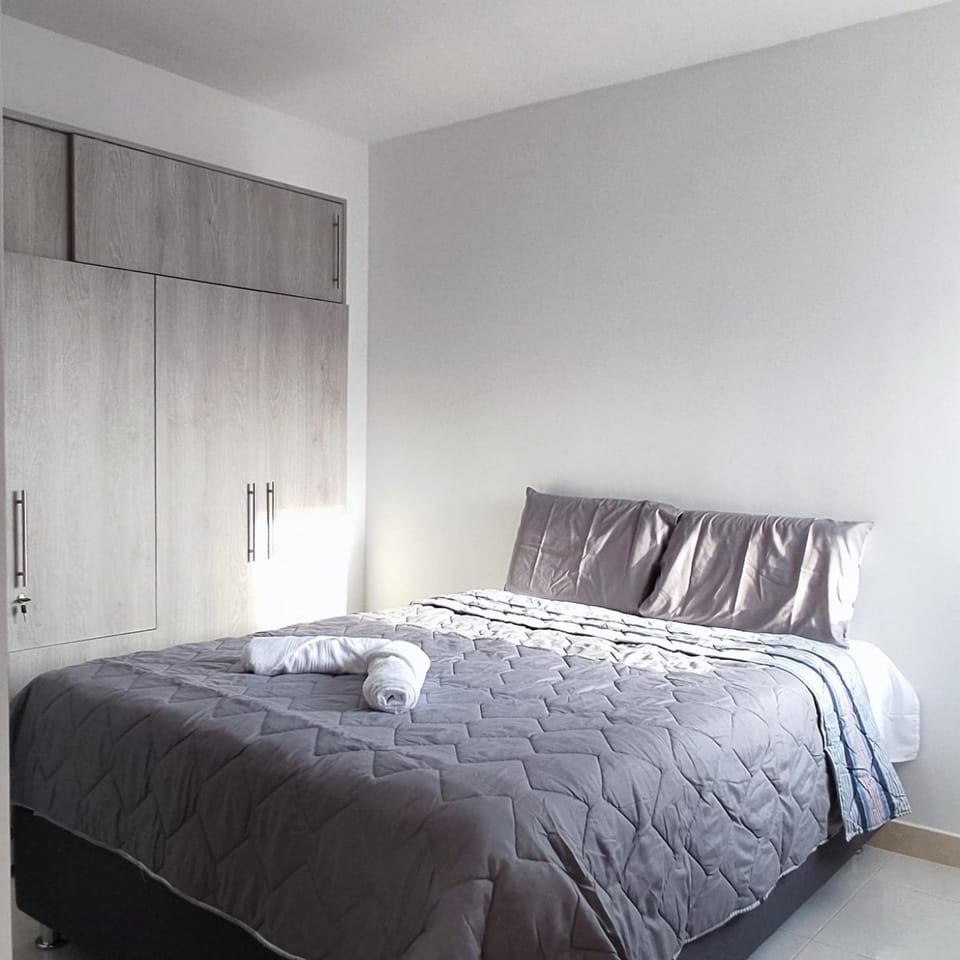 Bed, Photo of the whole room, Bedroom, towels, wardrobe