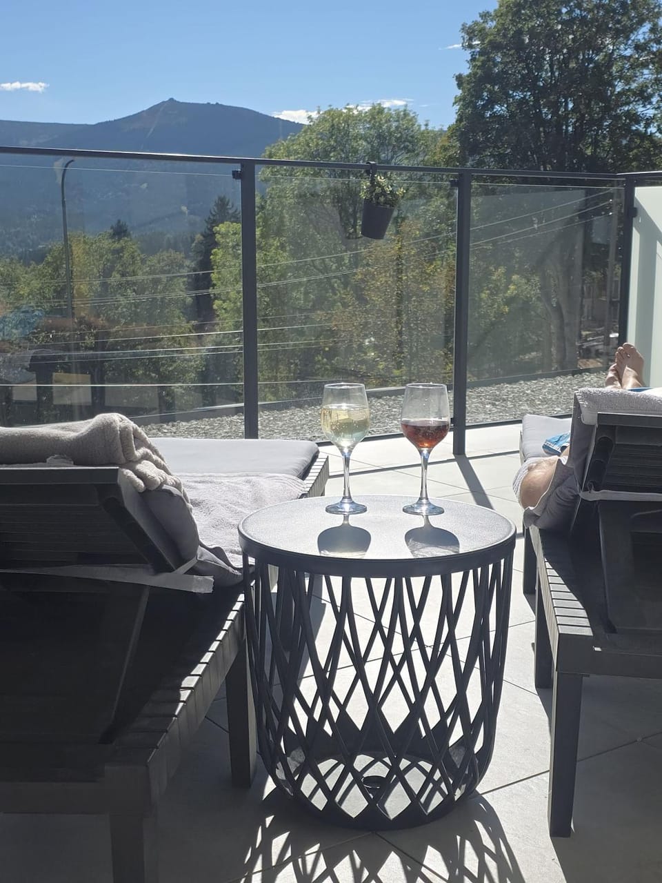 Natural landscape, View (from property/room), Balcony/Terrace, Seating area, Mountain view
