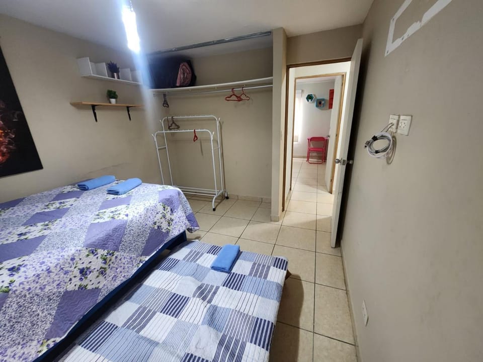 Photo of the whole room, Bedroom, towels