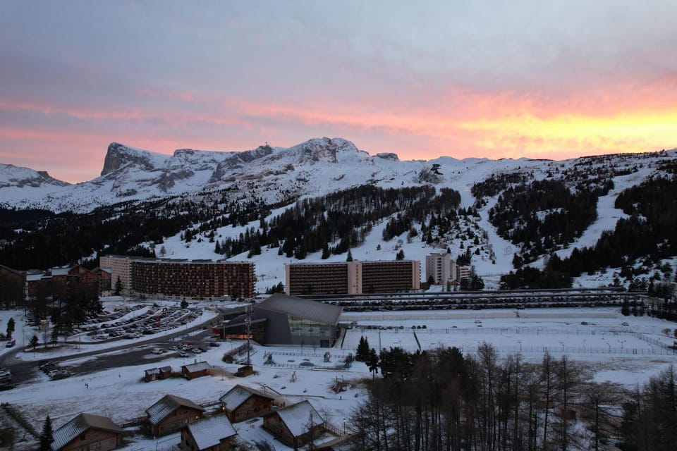 Natural landscape, Winter, Mountain view, Sunset