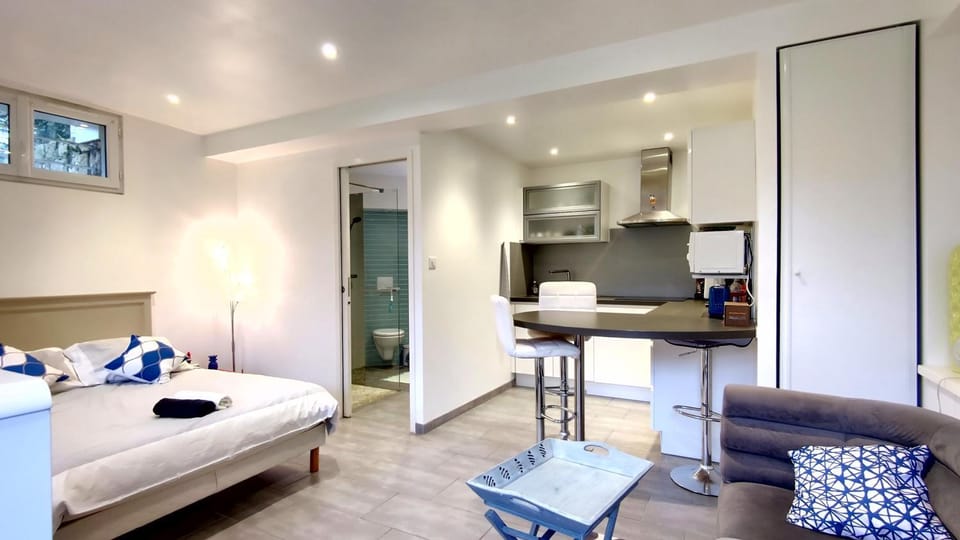 Bed, View (from property/room), Kitchen or kitchenette, Living room, Photo of the whole room, Dining area, Bedroom, minibar, stove