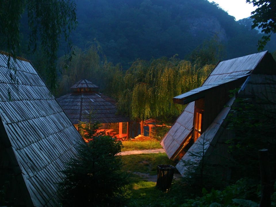 Property building, Night, Natural landscape, Mountain view