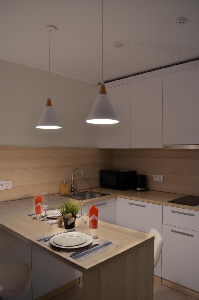 Kitchen or kitchenette, minibar, stove