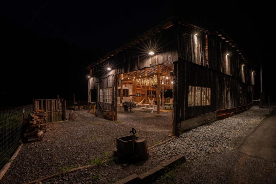 Walnut A Frame TreeHouse with Hammock on Farm and Large Community Barn Campground/ 
RV Resort in Tennessee