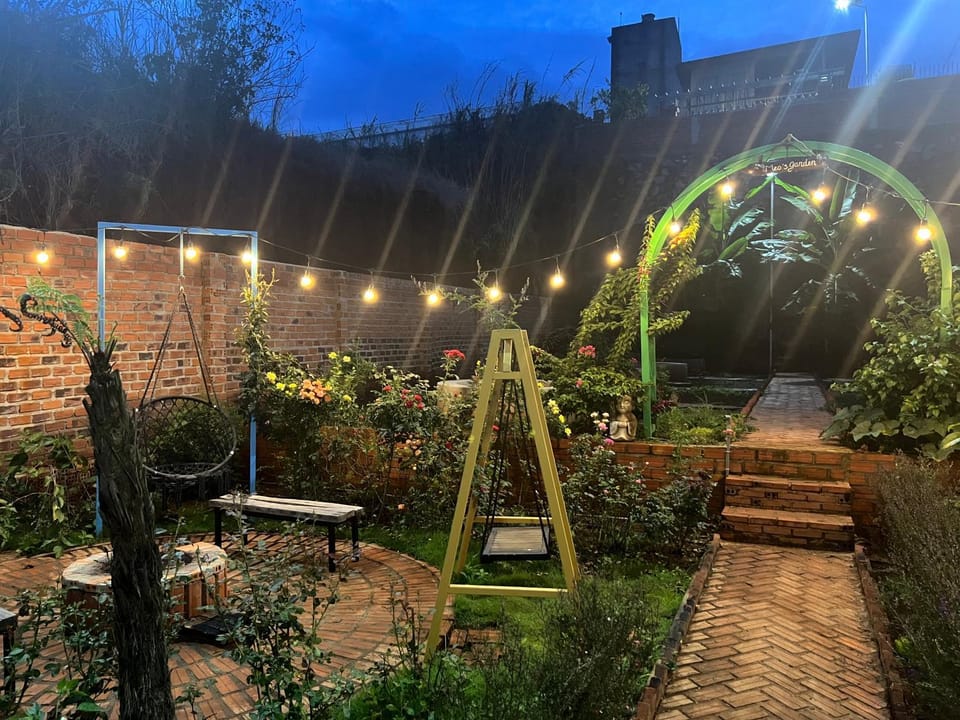 Patio, Spring, Night, Garden, Garden view