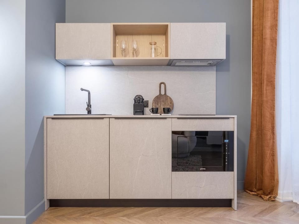 Kitchen or kitchenette, minibar
