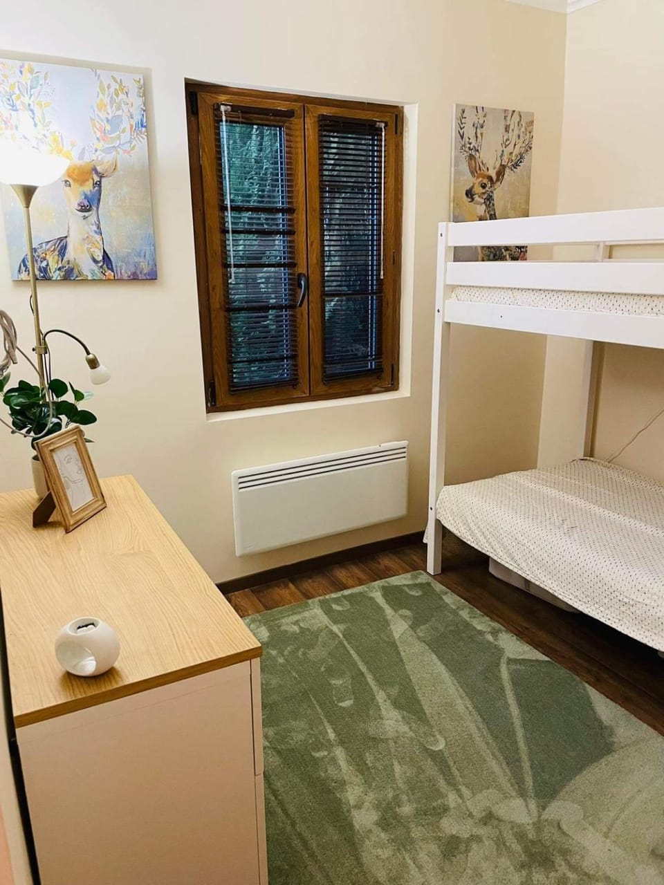 Photo of the whole room, bunk bed