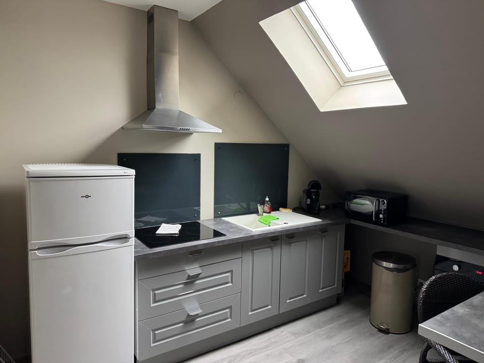 Kitchen or kitchenette, oven, stove