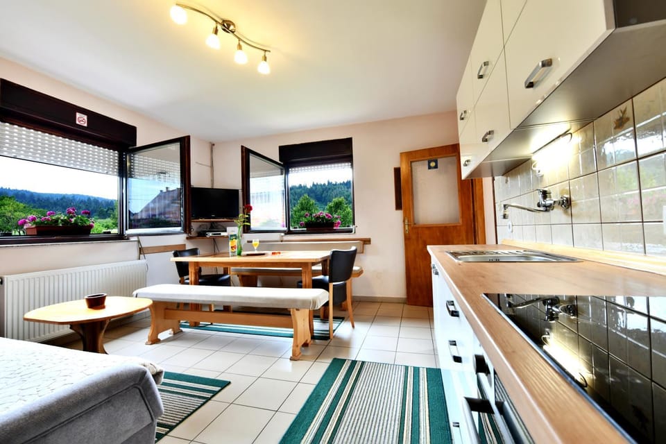 Kitchen or kitchenette, Seating area, Dining area, stove