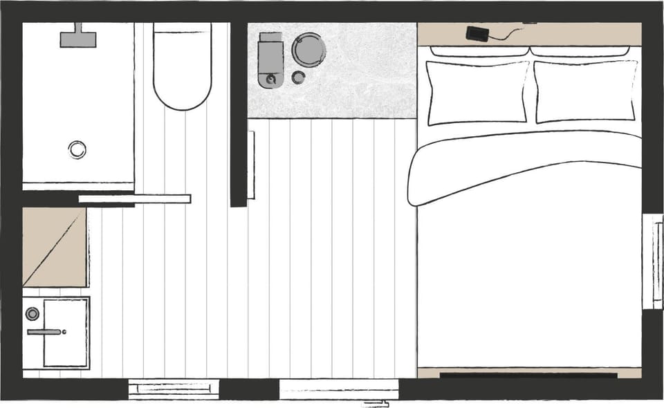 Photo of the whole room, Floor plan