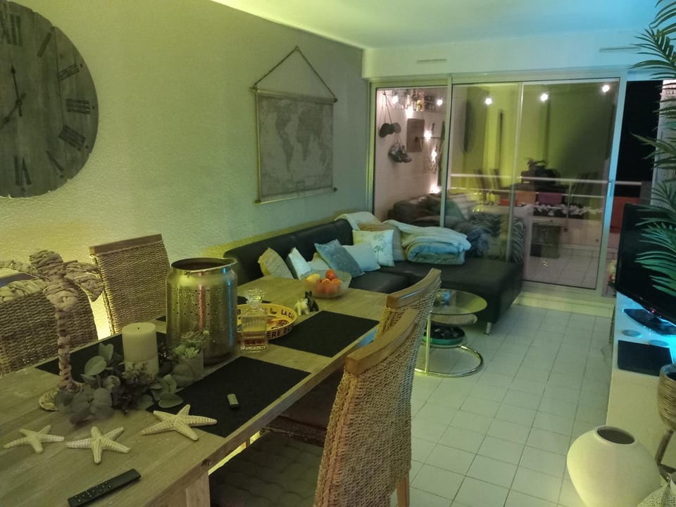 T3 vue mer - terrasse couverte, piscine, parking, proche du centre ville. Apartment in Occitanie
