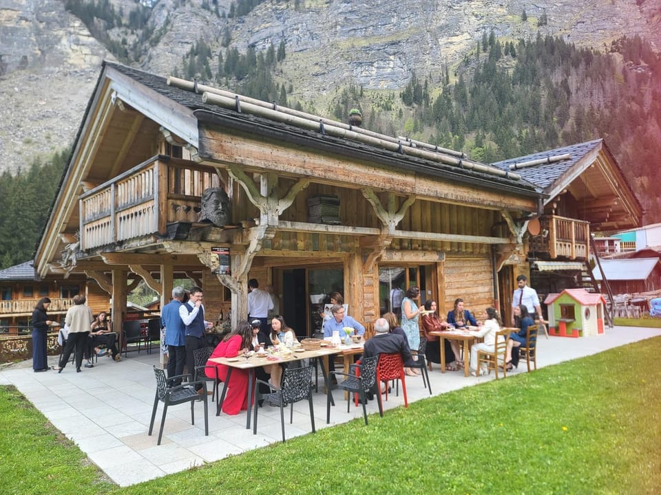 Spring, People, Natural landscape, Mountain view, group of guests, wedding