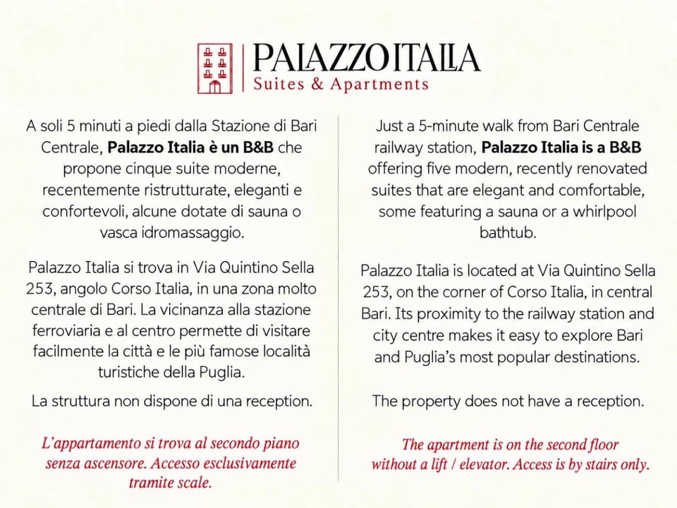 Palazzo Italia Suites Bed and Breakfast in Bari