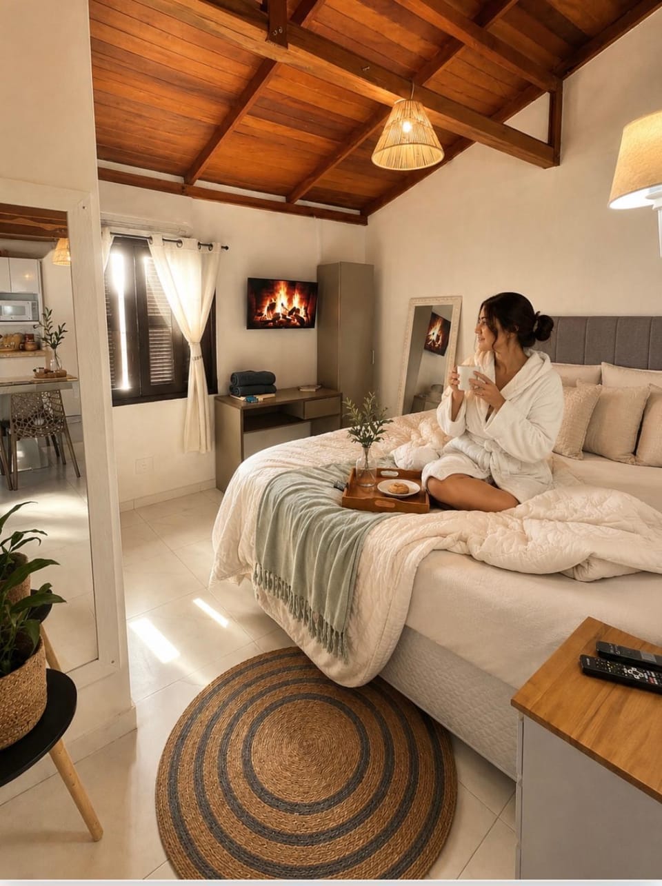 Chalé com lareira & jacuzzi privativa aquecida 300 m da Praia e Roda Gigante Apartment in Balneário Camboriú