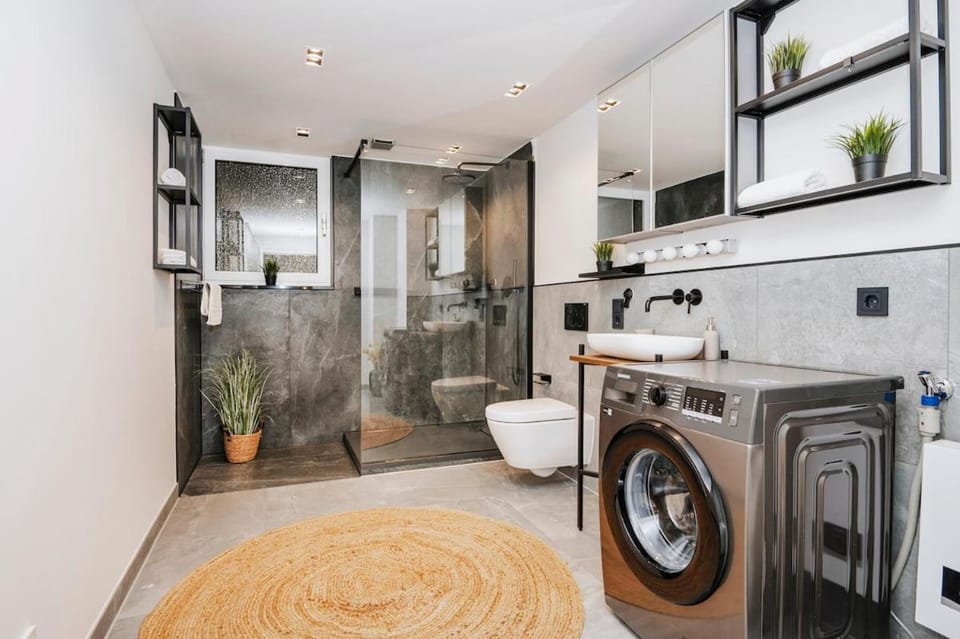 Toilet, Bathroom, washing machine