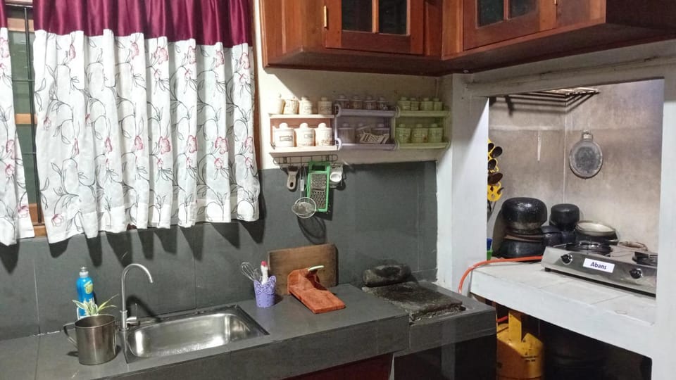 Coffee/tea facilities, Kitchen or kitchenette, fireplace, stove