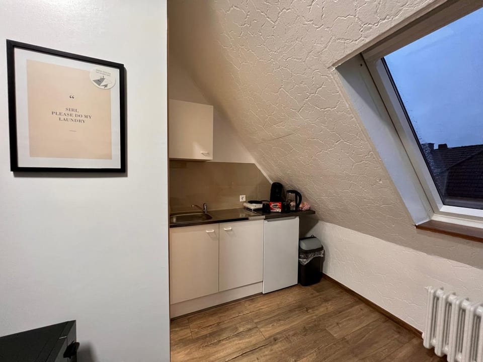 Kitchen or kitchenette, minibar, stove