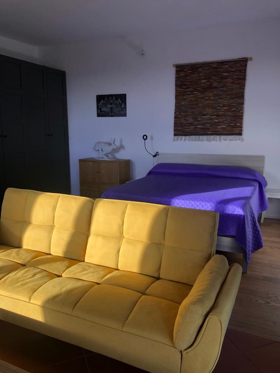 Bed, Living room, Photo of the whole room, Seating area, Bedroom