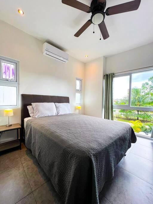 Bedroom, fireplace, air conditioner