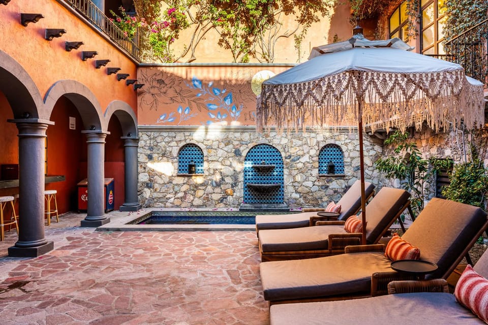 Pool view, Swimming pool, Inner courtyard view, sunbed