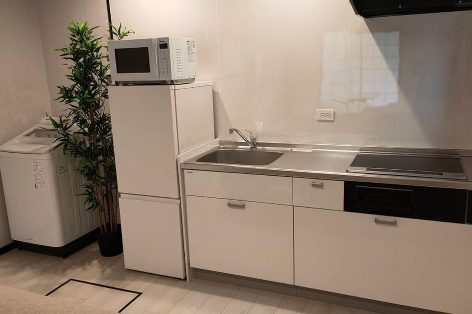 Kitchen or kitchenette, minibar, stove
