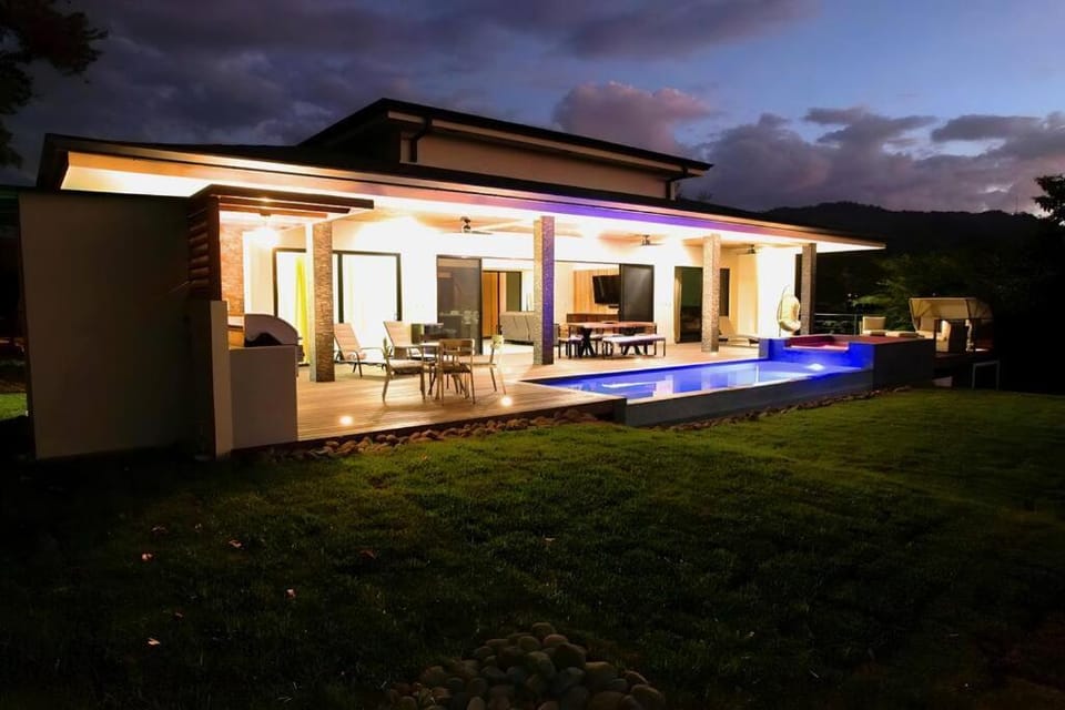 Night, Pool view, Swimming pool