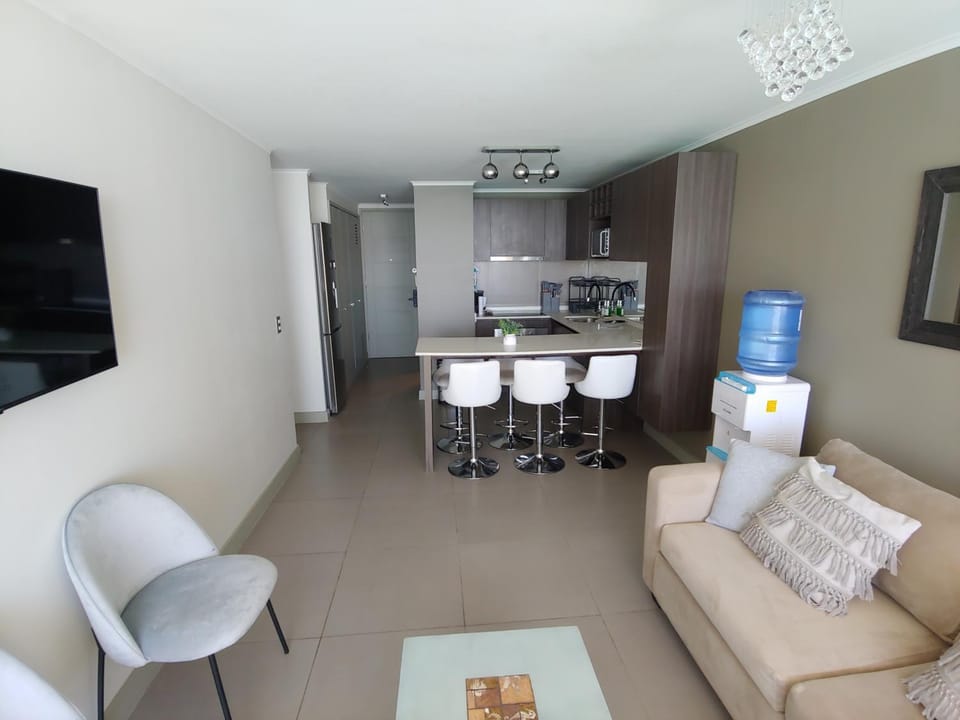 Living room, kitchen