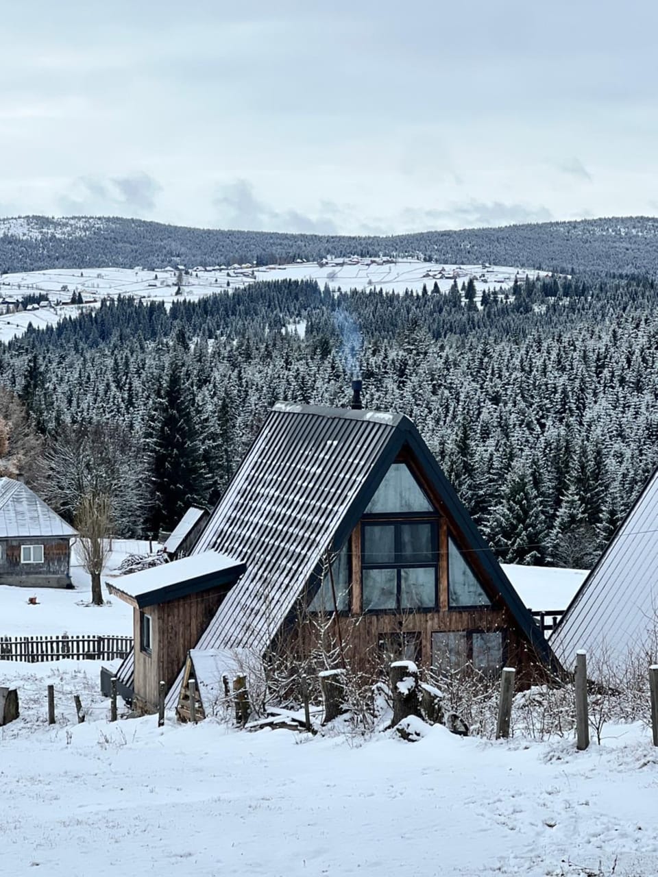 Property building, Winter, Mountain view
