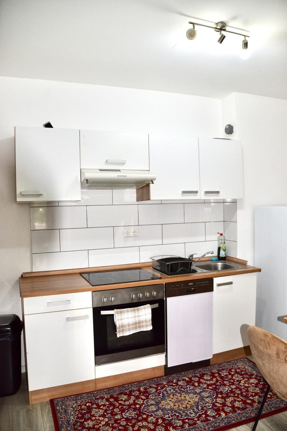 Kitchen or kitchenette, dishwasher, oven