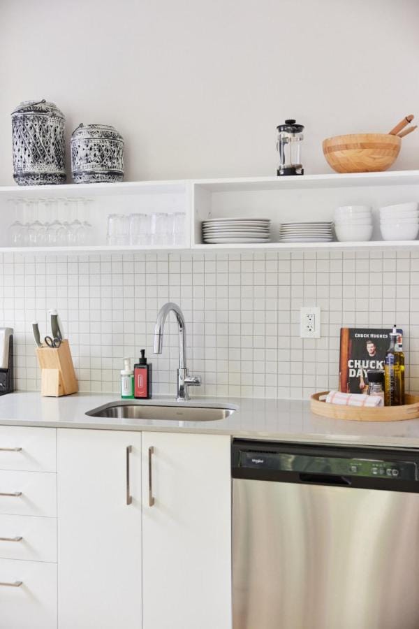 Kitchen or kitchenette, dishwasher