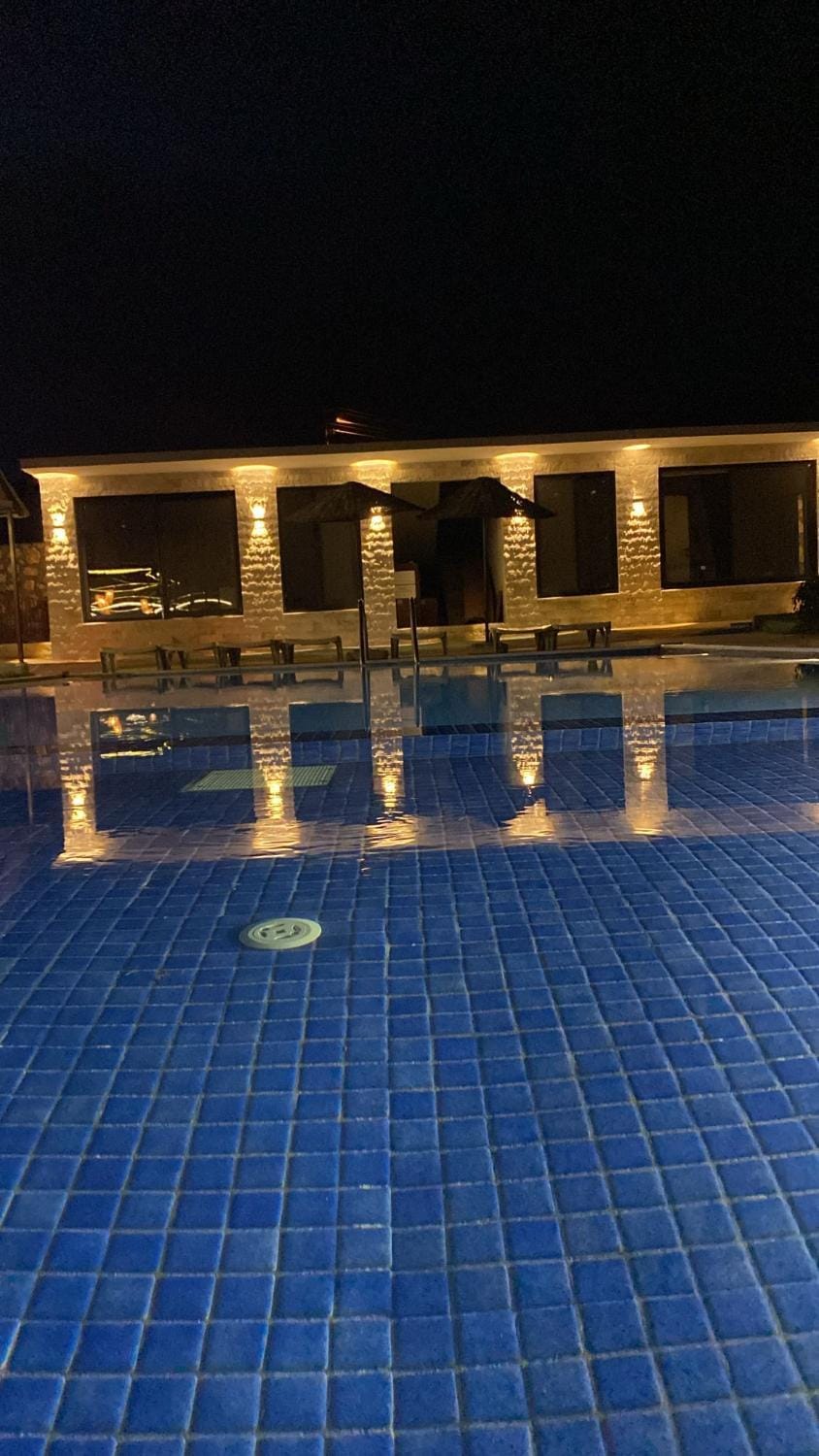 Night, Pool view, Swimming pool