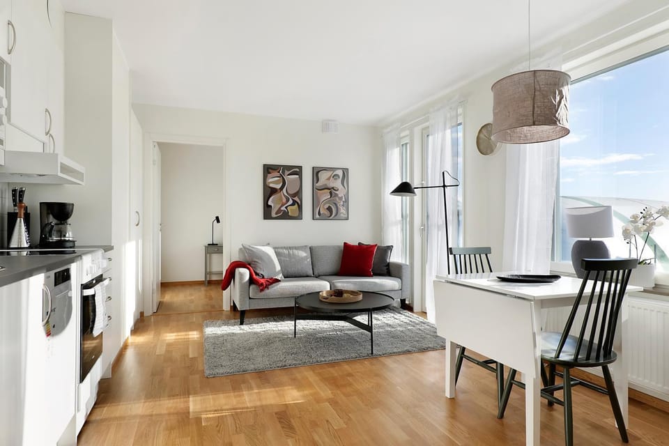 Kitchen or kitchenette, Living room, Dining area