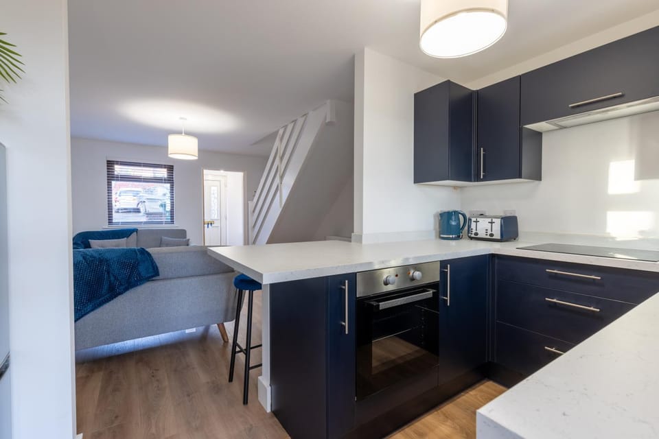 Kitchen or kitchenette, oven, stove, toaster