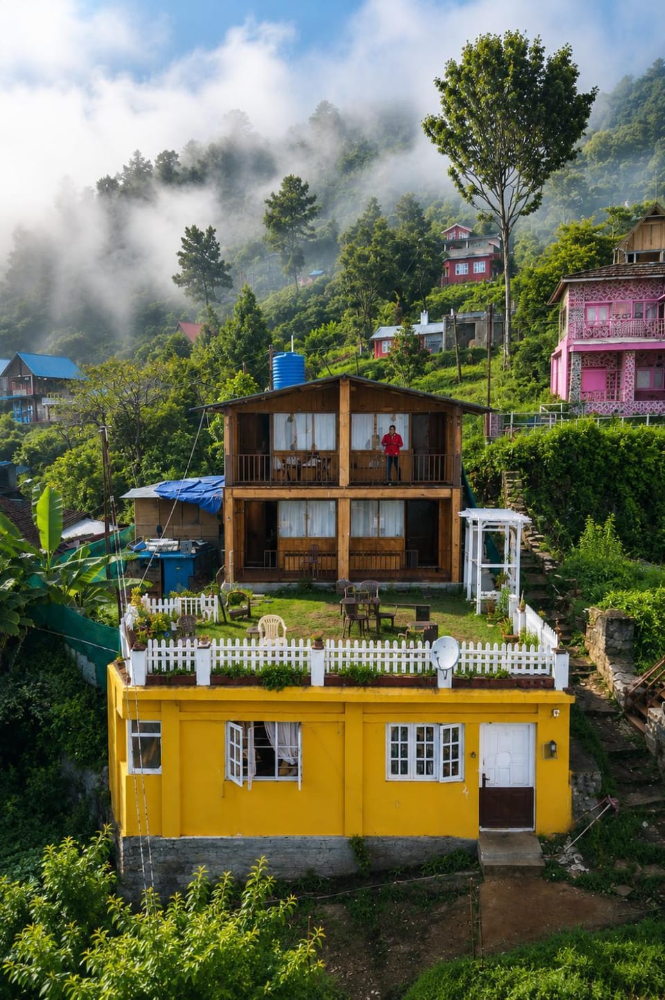 Property building, Natural landscape, Garden, Garden view, Mountain view