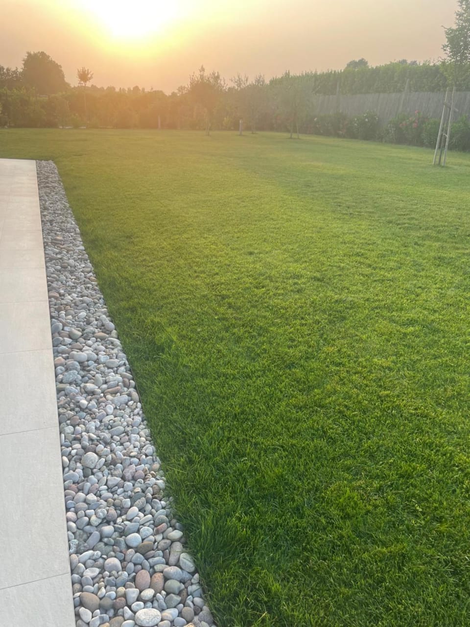 Property building, Natural landscape, Garden, Garden view, Sunset