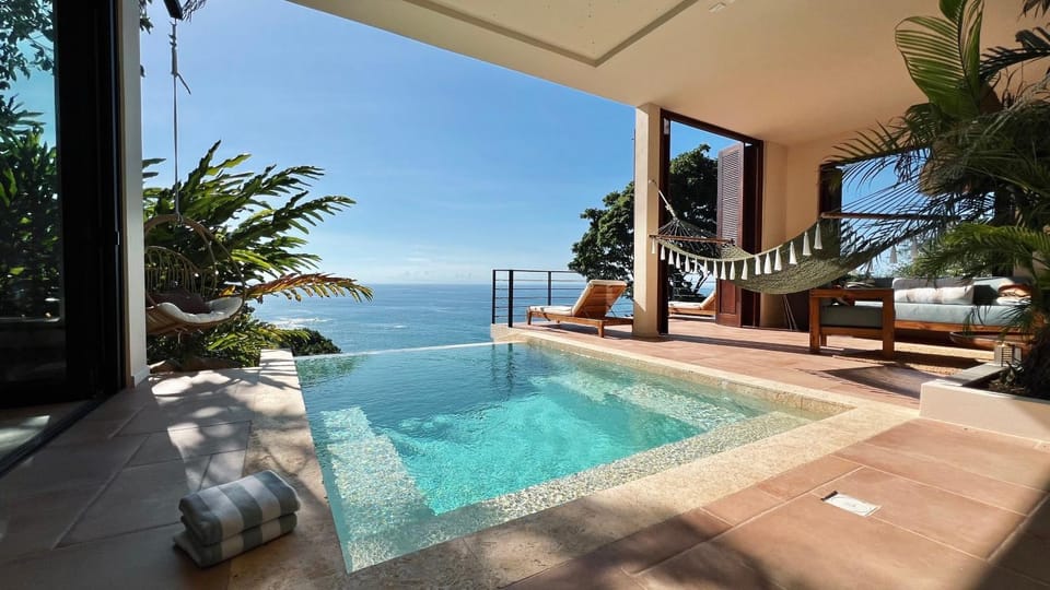 Patio, Balcony/Terrace, Seating area, Pool view, Sea view, sunbed